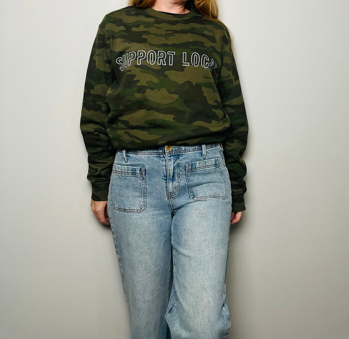 Support local sweatshirt without cow on sleeve