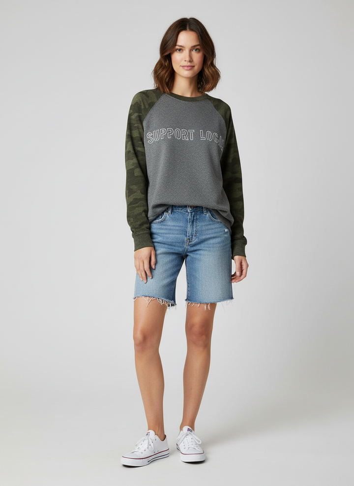 Grey and camo Support Local