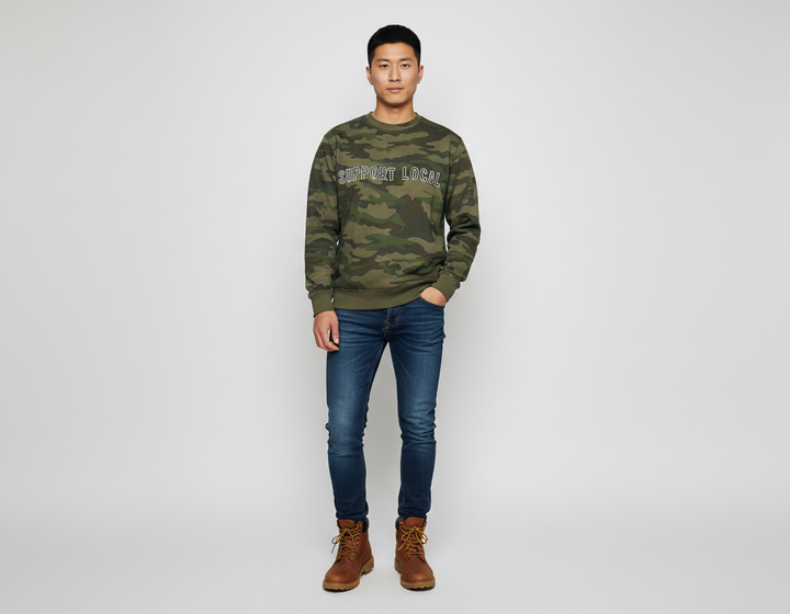 Support local sweatshirt without cow on sleeve
