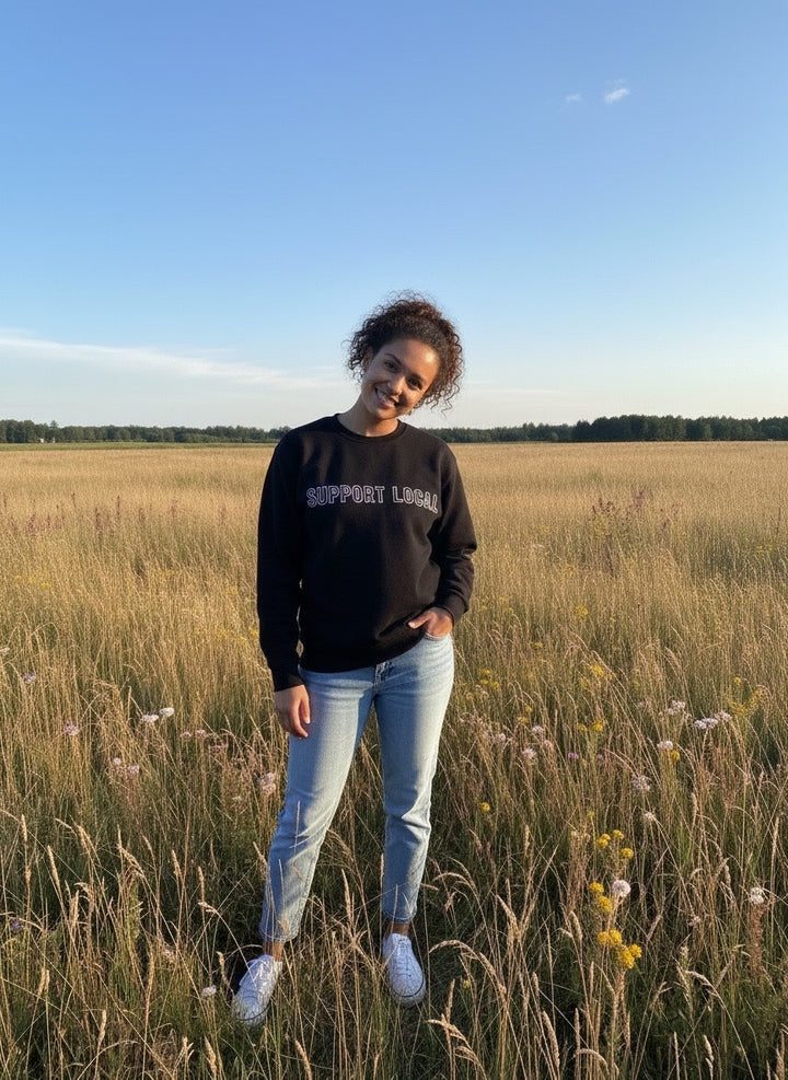 Support Local in black