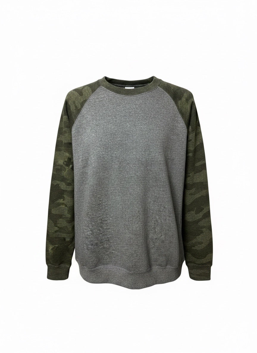 Grey and Camo sweatshirt no logo