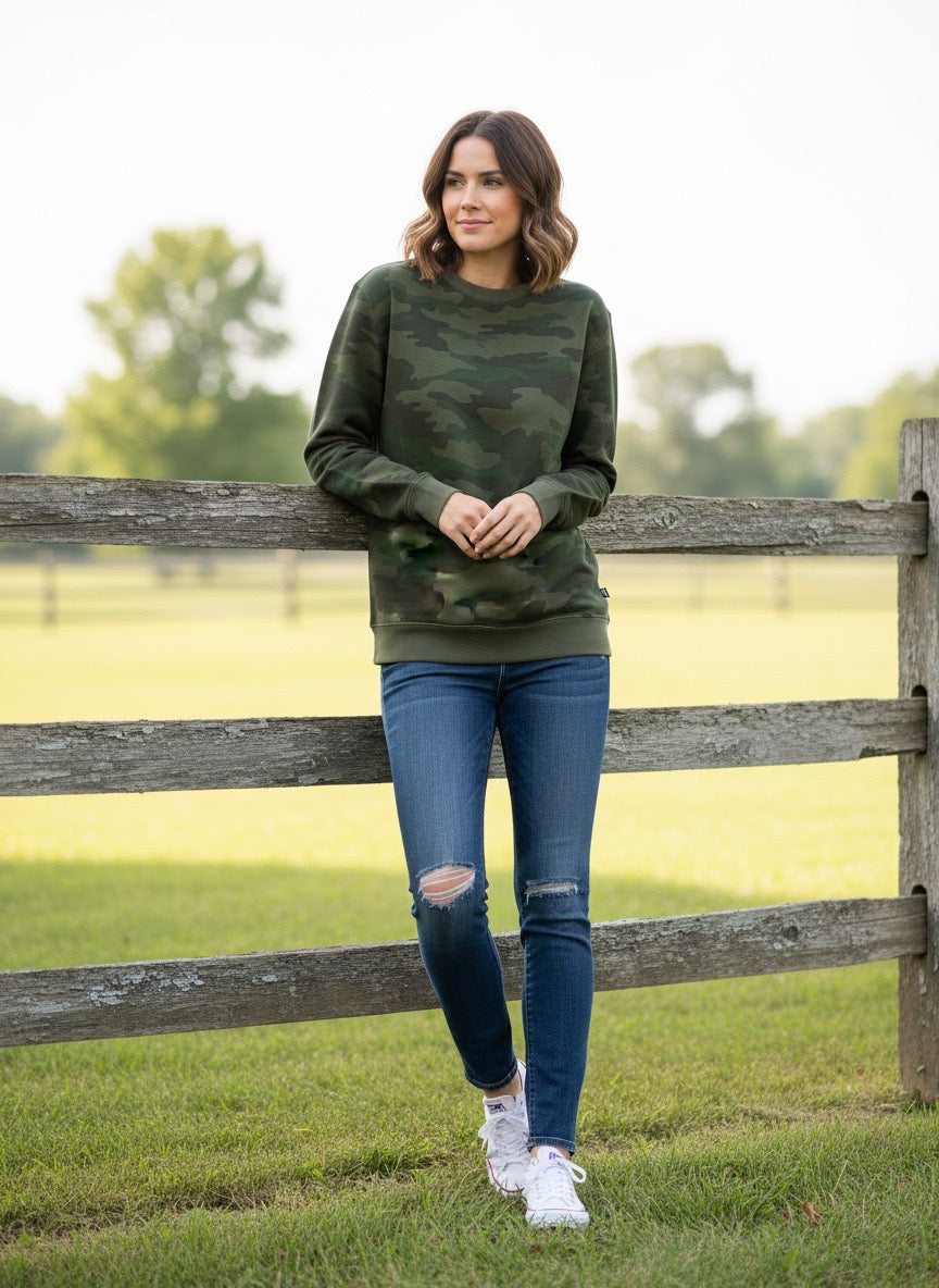 Full camo plain sweatshirt