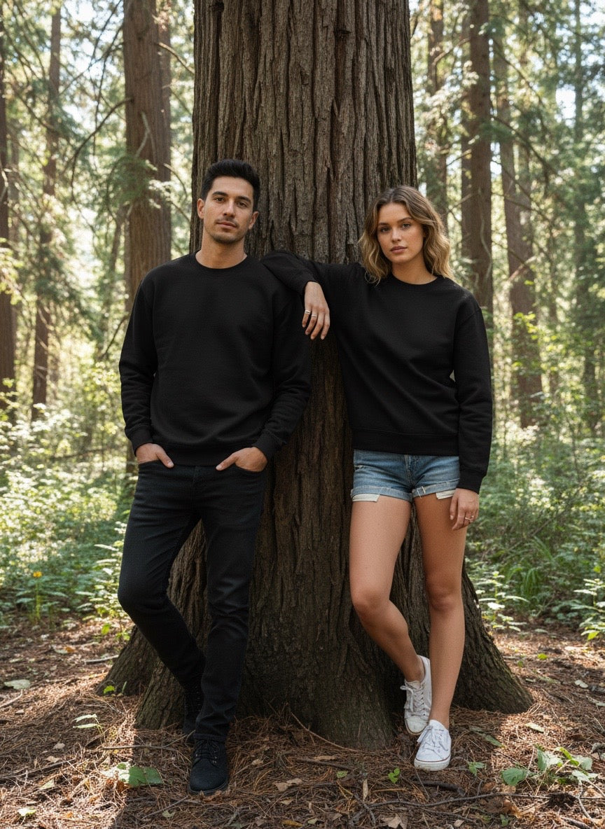 Black solid heavy weight sweatshirt