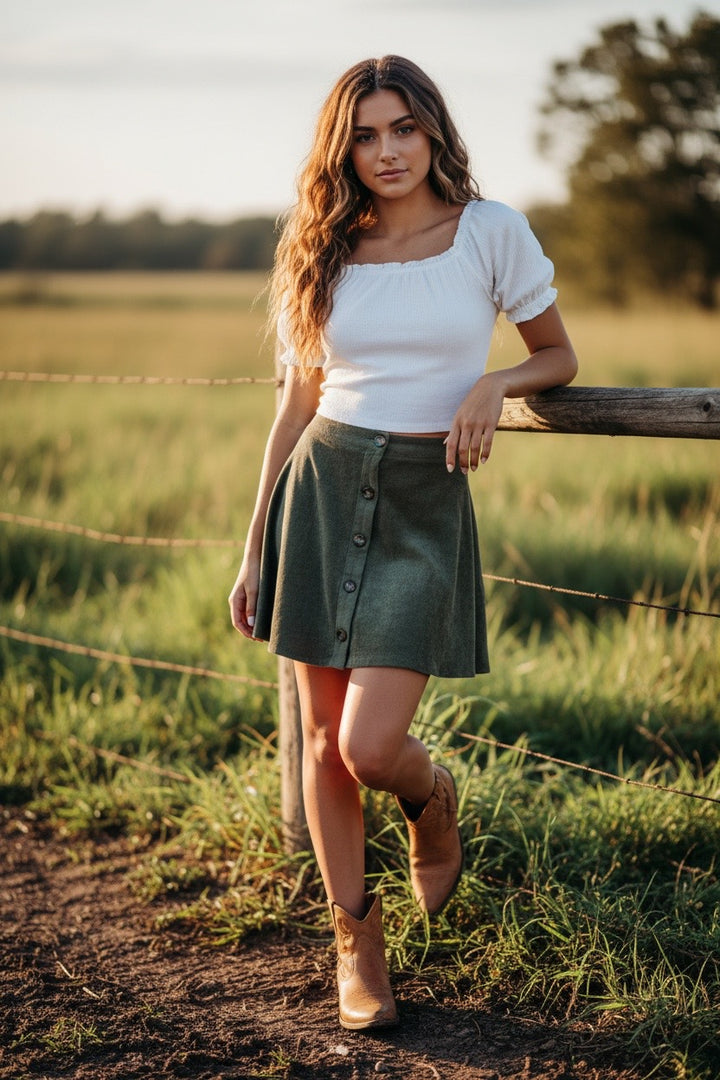 Forest flare skirt